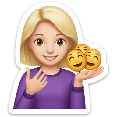 girl holding a six in one hand and a seven in the other hand sticker