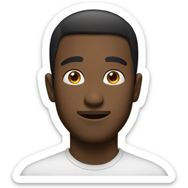 a guy looking to the side with eyes facing forward  sticker