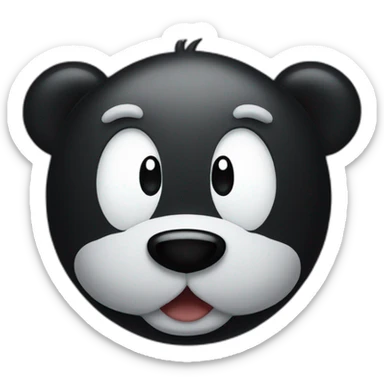 bear emoji wearing black mickey mouse ears sticker