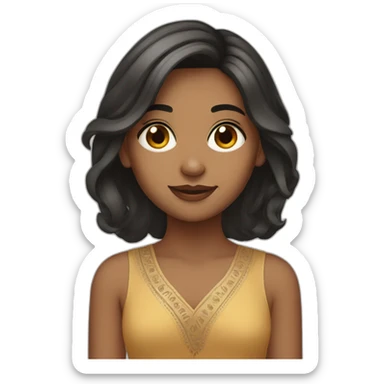 indian girl fair with medium length hair sticker