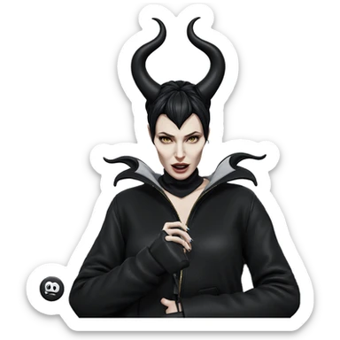 girl with fake horns sky sticker