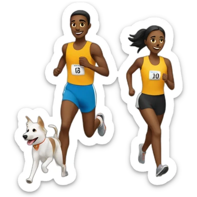 Two runners with dogs sticker