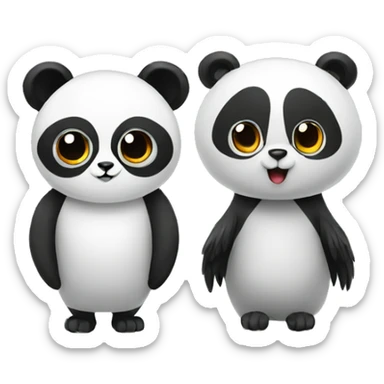 Panda and owl sticker