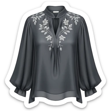 Dark grey and silver luxury style womens blouse sticker