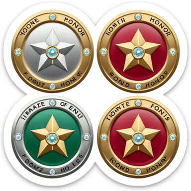 создай 6 значков для твича где 1 значок - базовый, 2 - 2 месяца подписки, 3 - 3 месяца подписки, 4 - 6 месяцев подписки, 5 - 9 месяцев подписки, 6 - год подписки, сделай это в игровом стиле sticker