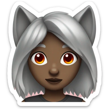Cartoon Wolf hair girl with Red eyes sticker