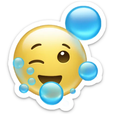 blue bubbles sticker