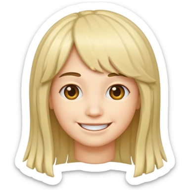 smily face with wig  sticker