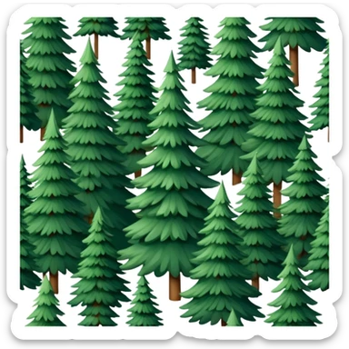 forest of spruce trees sticker