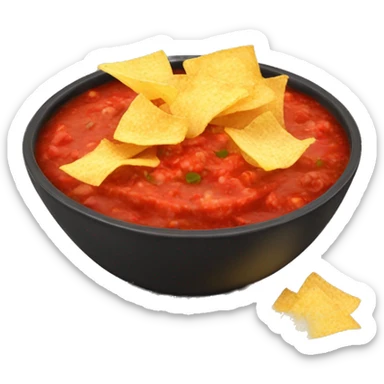 bowl of salsa with chips sticker