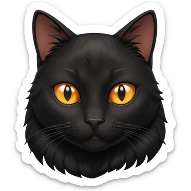 Solin wäre ein Kater mit nachtschwarzem, glänzendem Fell, kräftig gebaut und zugleich von seltener Eleganz. Sein Blick – tief und warm – scheint in die Seele zu führen, während seine Bewegung lautlos ist wie ein Schatten, der sich still an die Seite schmiegt.ihn nichts auf der Welt erschüttern. sticker