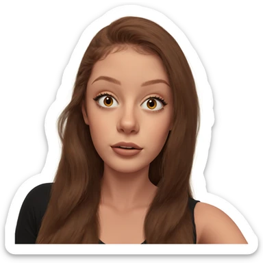 brown haired girl gazing sticker