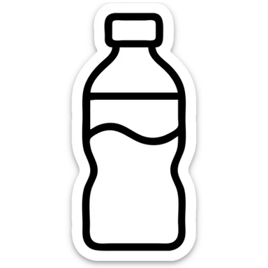 a bottle of water, outlined icon style sticker