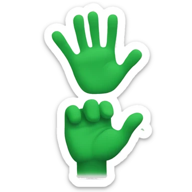 green raised hands sticker