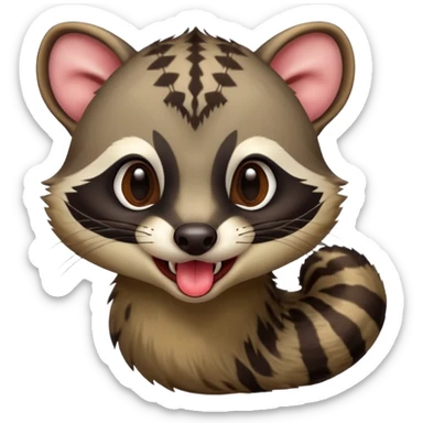 civet with yummy expression and long tongue sticker