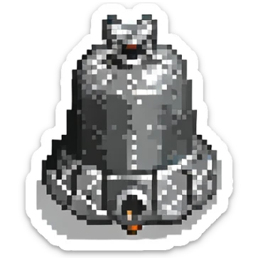 Recreate the bell icon in the exact same pixel art style, preserving the pixelated black outline and simple shape, with a transparent background. sticker