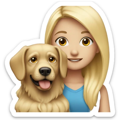 Blonde girl with a dog sticker
