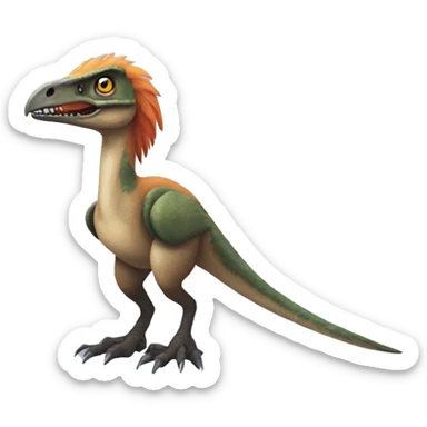 Feathered dinosaur bird velociraptor fakémon sticker
