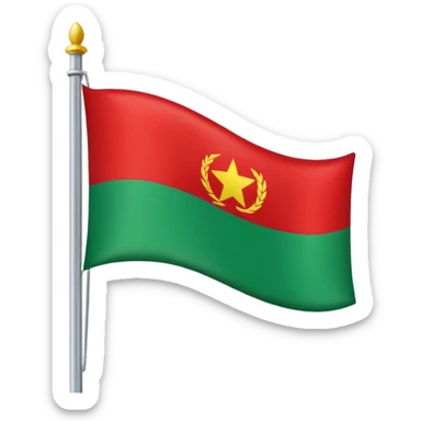 Una bandera roja y verde abajo corte recto osea q no haya espacio de fondo sticker