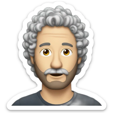 songwriter dean friedman with full but short beard sticker