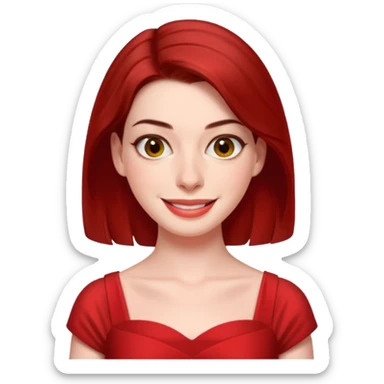 Anne Hathaway in red dress, cute sticker