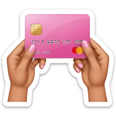 cree une main avec 5 doigts qui tien une carte de crédit 💳 rose sticker