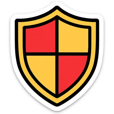 shield icon, modern icon, black outline with subtle color accents, color outline style sticker