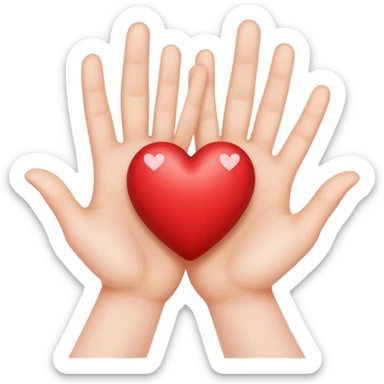 Hands with your heart sticker