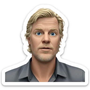 blonde man with blue eyes sticker