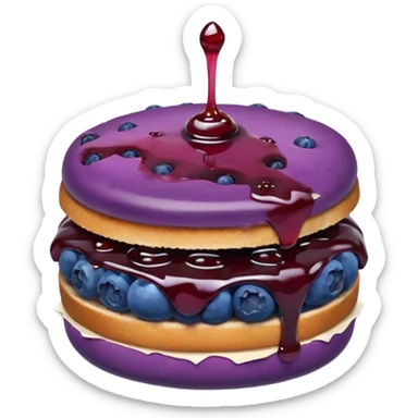 Make an emoji of a blueberry patty (small) that's broken off a bit so you can see the blueberry jam sticker