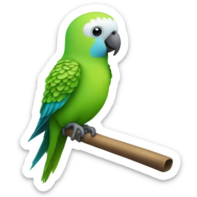 a parakeet on a stick sticker
