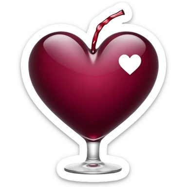 Genera un emoji de un corazón blanco con color vino tinto , sencillo y lindo  sticker
