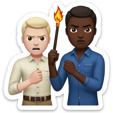 Un homme blanc qui fouette un homme noir sticker