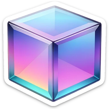 Iridescent cube sticker