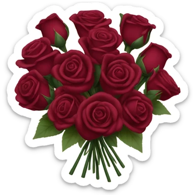 bouquet of burgundy roses  sticker