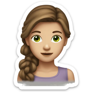 A Girl with Brown Hair and Green eyes  sticker