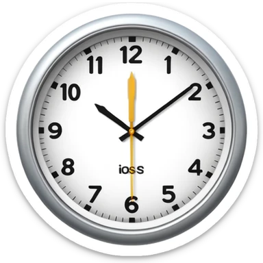 wall clock showing 8 am sticker