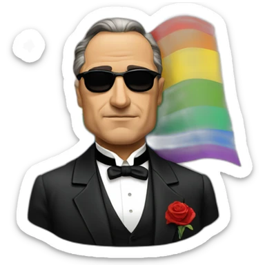 The Godfather with gay pride flag sticker