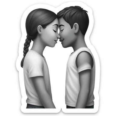 Girl boy kiss sticker