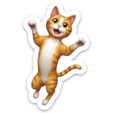 jumping cat sticker