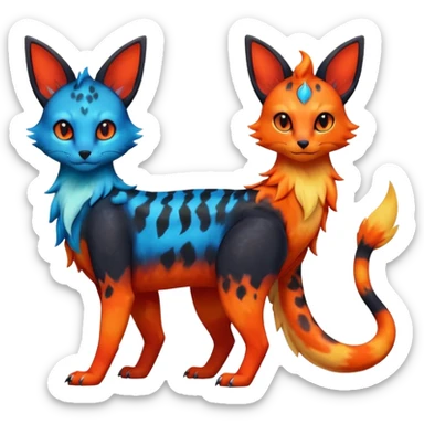 magma-gradients-colored Salandit-Umbreon-Flareon-Serval-Hybrid (Full body) sticker