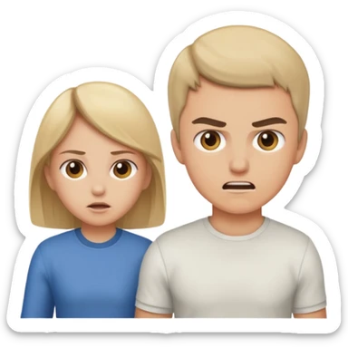 brother and sister fighting  sticker