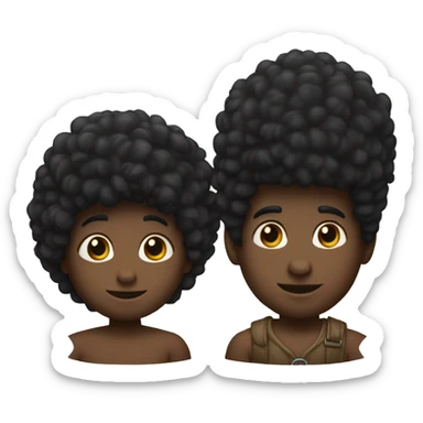 Homme noir petit affro et petite barbichette  sticker
