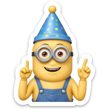 minion with party hat sticker