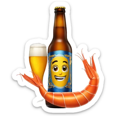 Cerveza con camarón sticker