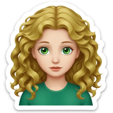 white-skinned girl with wavy hair and green eyes sticker