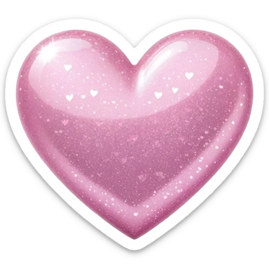 Light pink glitter heart sticker