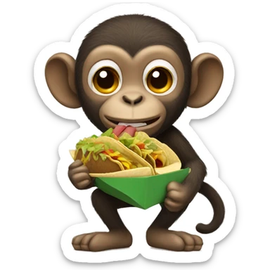 Monkey eating tacos sticker