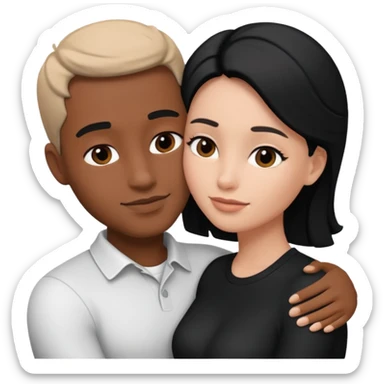 Black and white style couple sticker