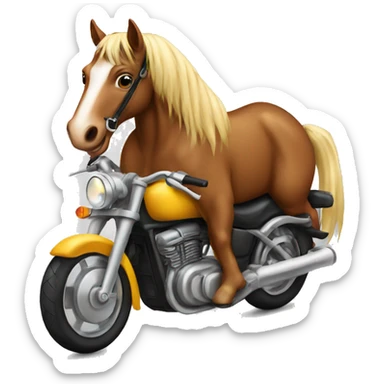 Horse on motorcycle  sticker